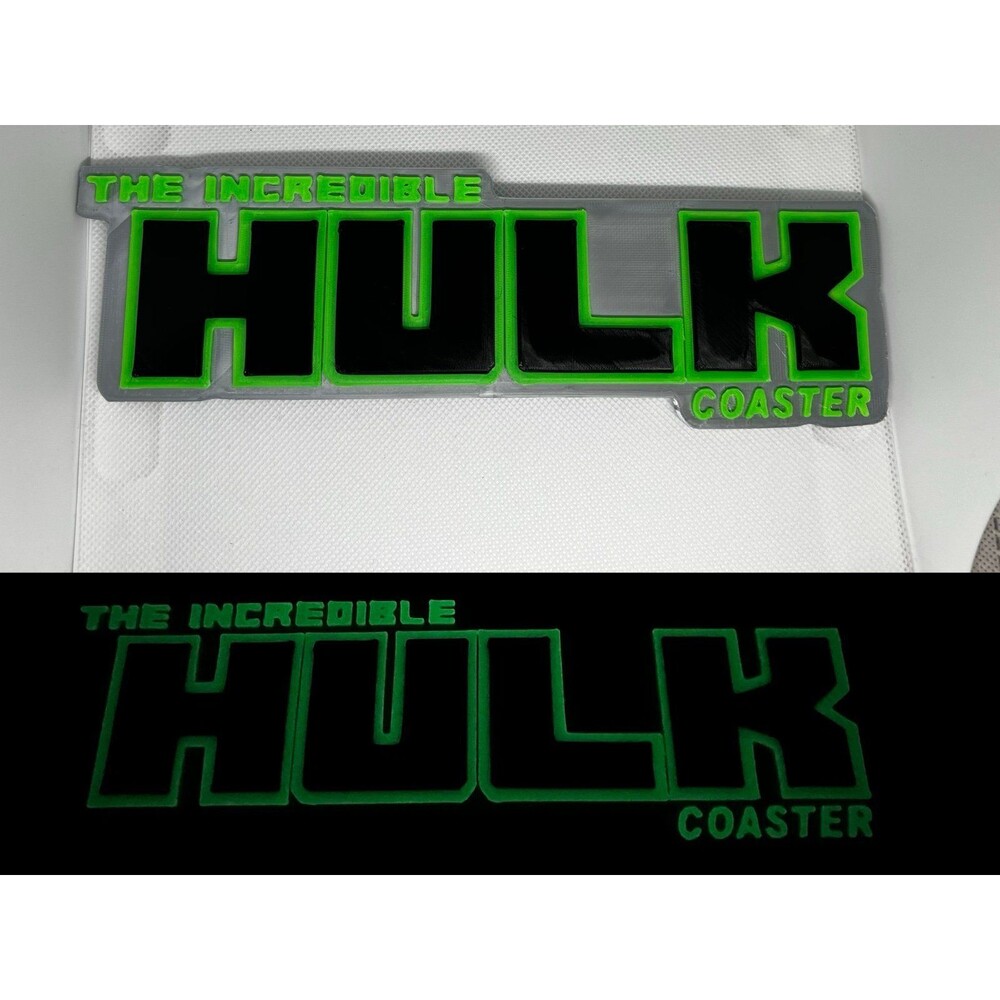 The Incredible Hulk rollercoaster 3d printed custom made sign universal orlando
